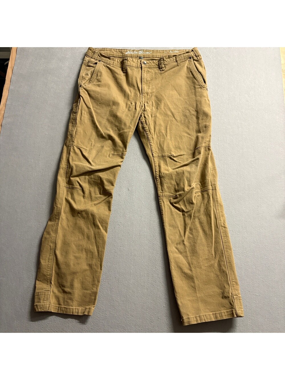 Eddie Bauer Mens 40x34 Relaxed Fit Canvas Painter Pants Brown Stretch Utility